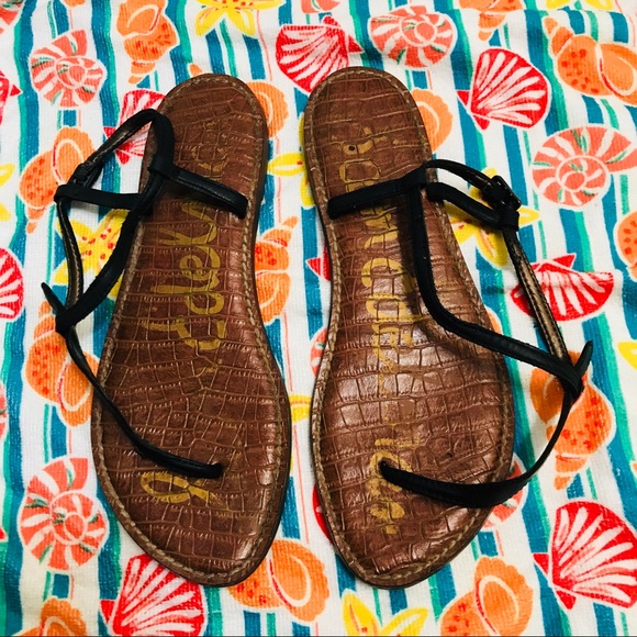 Sam Edelman - Black Gigi thong sandals flats Sz 9 - Picture 2 of 7